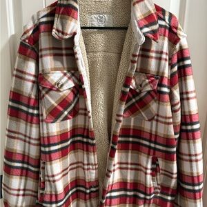 Sage Red and Cream Plaid Jacket